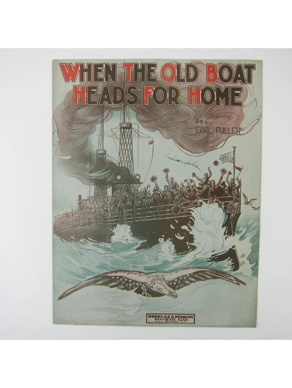 Sheet Music When the Old Boat Heads for Home Patriotic WWI Fuller Antique 1918